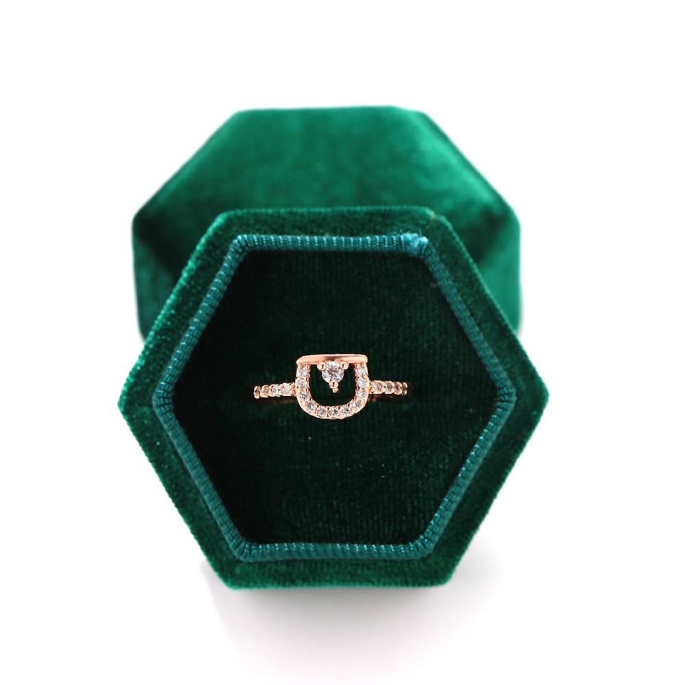 Fine Jewelry Rose Gold Plated Simple Casual Design ZIrconia Ring for Girls Women Ladies FJ016136R