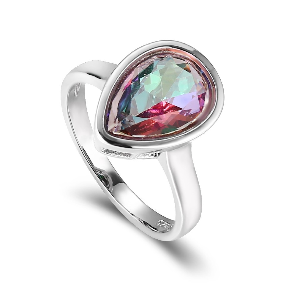 Fine Jewelry Quality 925 Sterling Silver Multicolor Unique Cubic ZIrconia Ring for Ladies Women Girls FM022988R