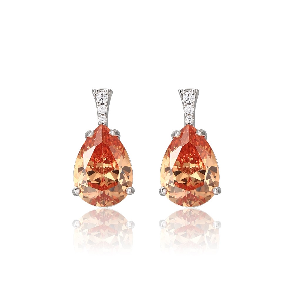 Champagne Water Drop Stone Zircon Earrings for Women FJ026090E