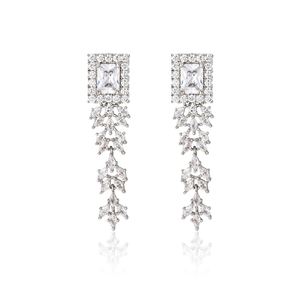 Beautiful Cubic Zircon Silver 925 Earrings for Ladies Women FJ026094E