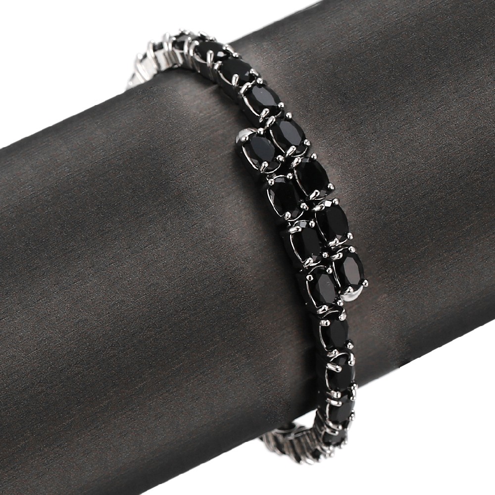 Black Oval Stone Bracelet Bangle for Women FJ026125H