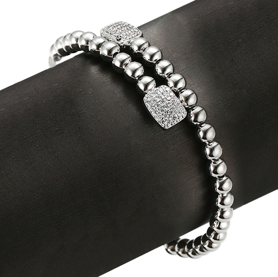 Rhodium Plated CZ Brass Bangle for Women FJ026118H