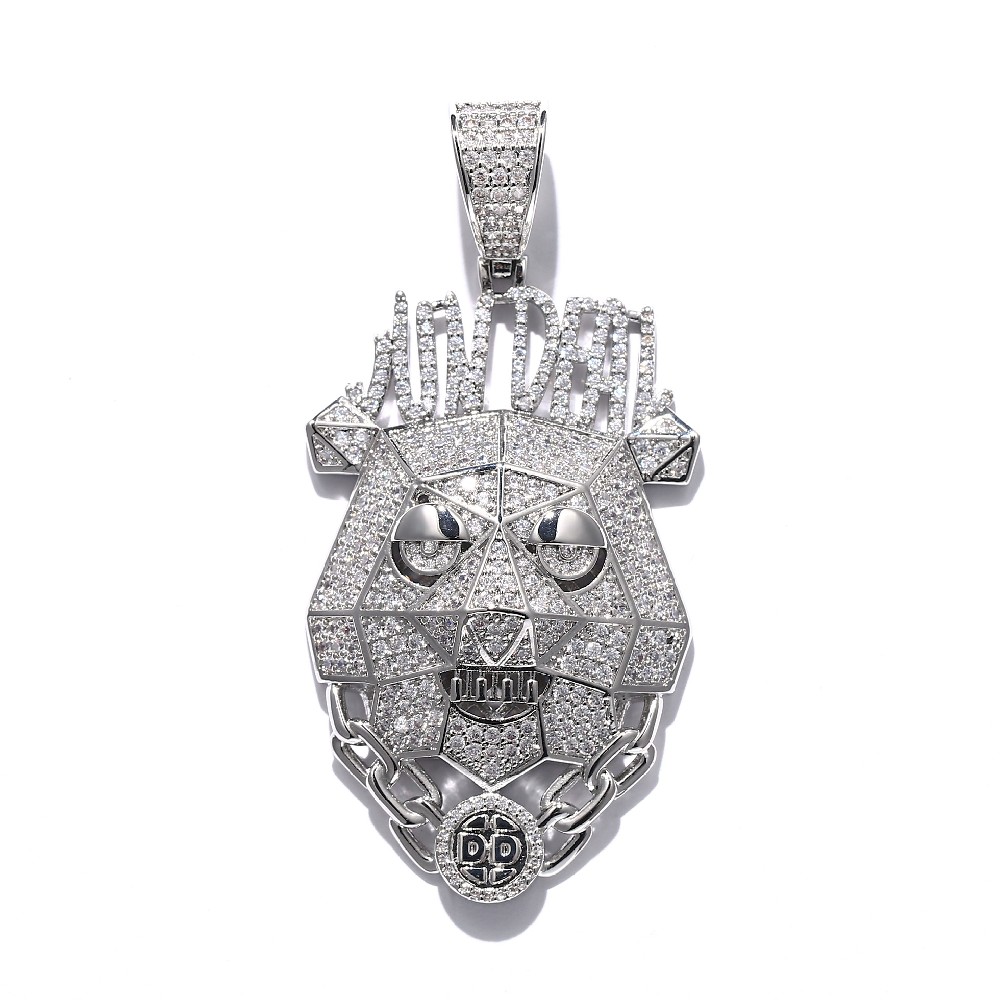 Rhodium Plated Cubic Zirconia Hip Hop Pendant for Men