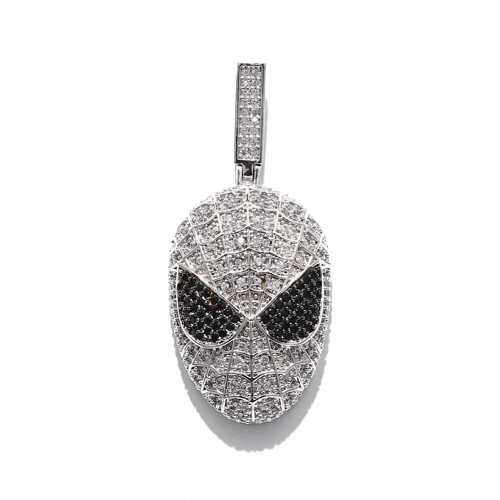 Black and White Zircon Alien Hip Hop Pendant