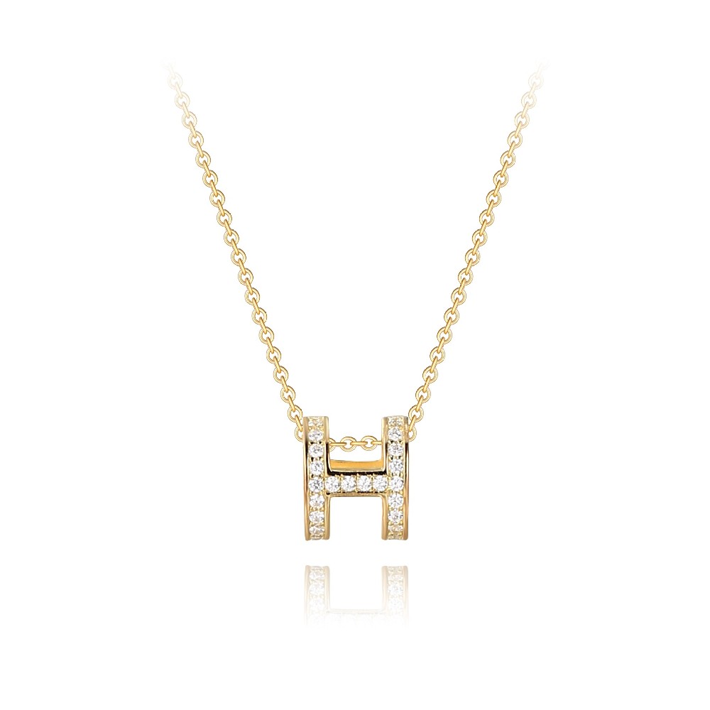 Gold Plated Color Zircon 925 Silver Pendant Necklace FM022898N