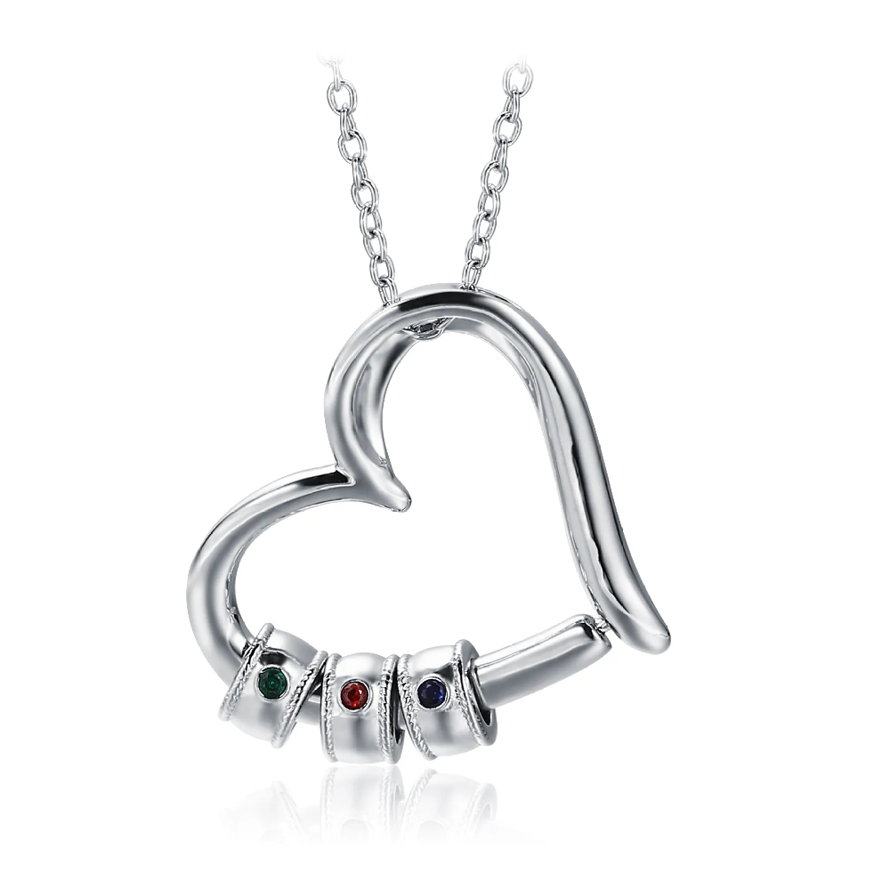Factory custom silver copper fashion rotating ring set love heart shaped women's necklace party gift FJ025776N