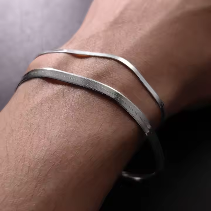 Herringbone Chain Bracelet 925 Sterling Silver Fine Jewelry for Men Boys FM022749H/FM022750H/FM022751H