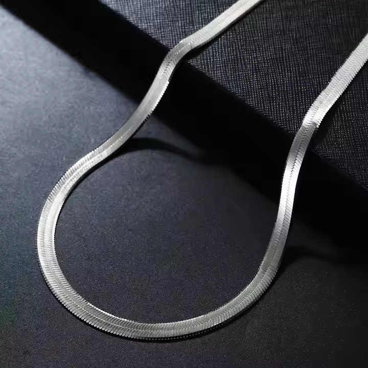 Customized 2MM 4MM 6MM Width 925 Sterling Silver Herringbone Chain Necklace for Men FM022746N/FM022747N/FM022748N