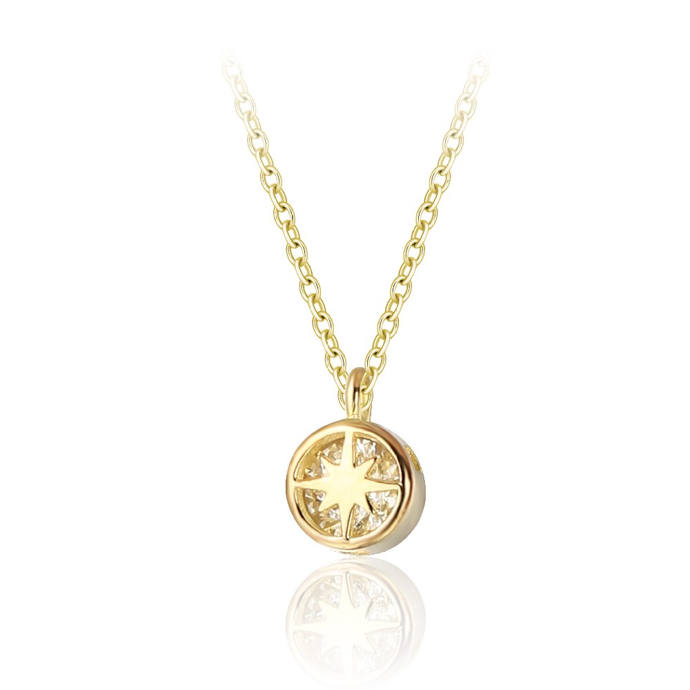 Fashion Design Jewelry Gold Plated 925 Silver Eight Points Star Women Necklace FM022877N