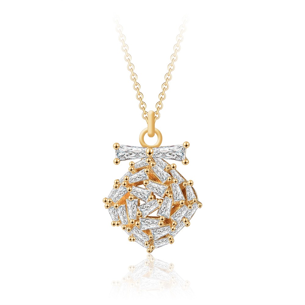 14K Gold Plated Color 925 Silver Pearl Jewelry Necklace for Women FM022881N