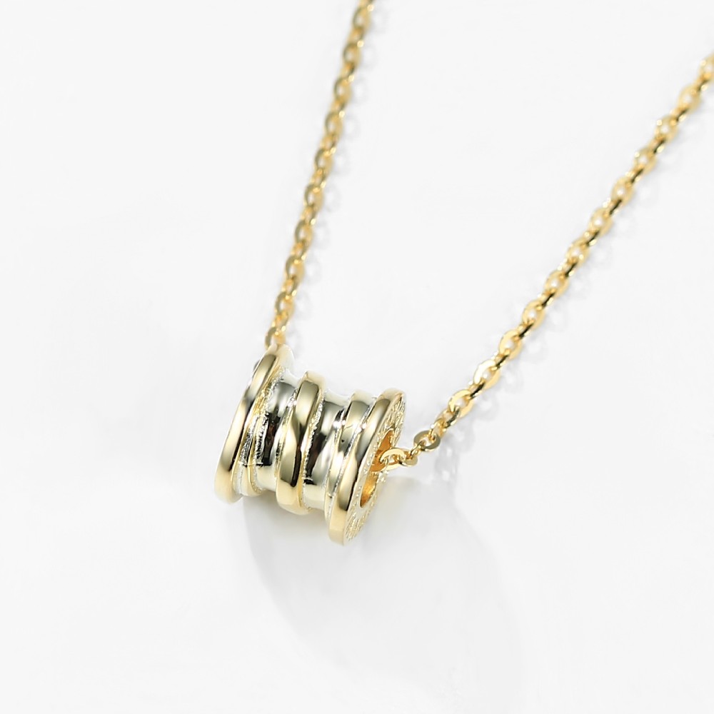 Fashion 925 Sterling Silver Jewelry 14K Gold Plated Elegant Necklace for Women FM022886N