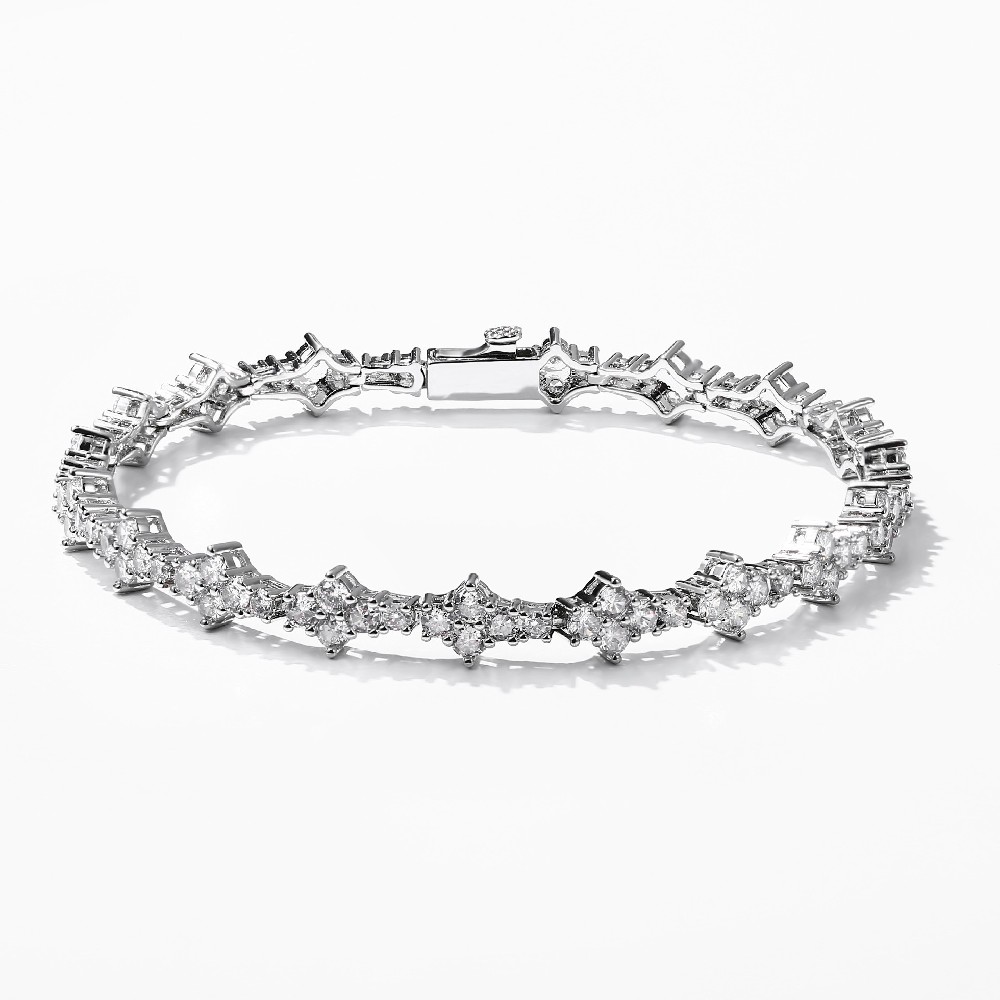 Fashion Rhodium Plated 925 Sterling Silver Material Cubic Zirconia Jewelry Bracelet FJ026039H
