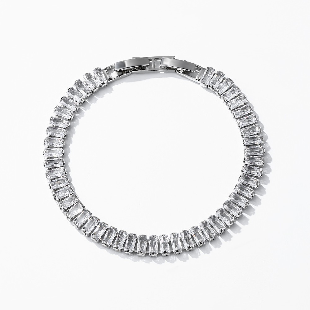 Accepcted Custom Hip Hop Design Baguette Cubic Zircon Tennis Bracelet FJ026517H