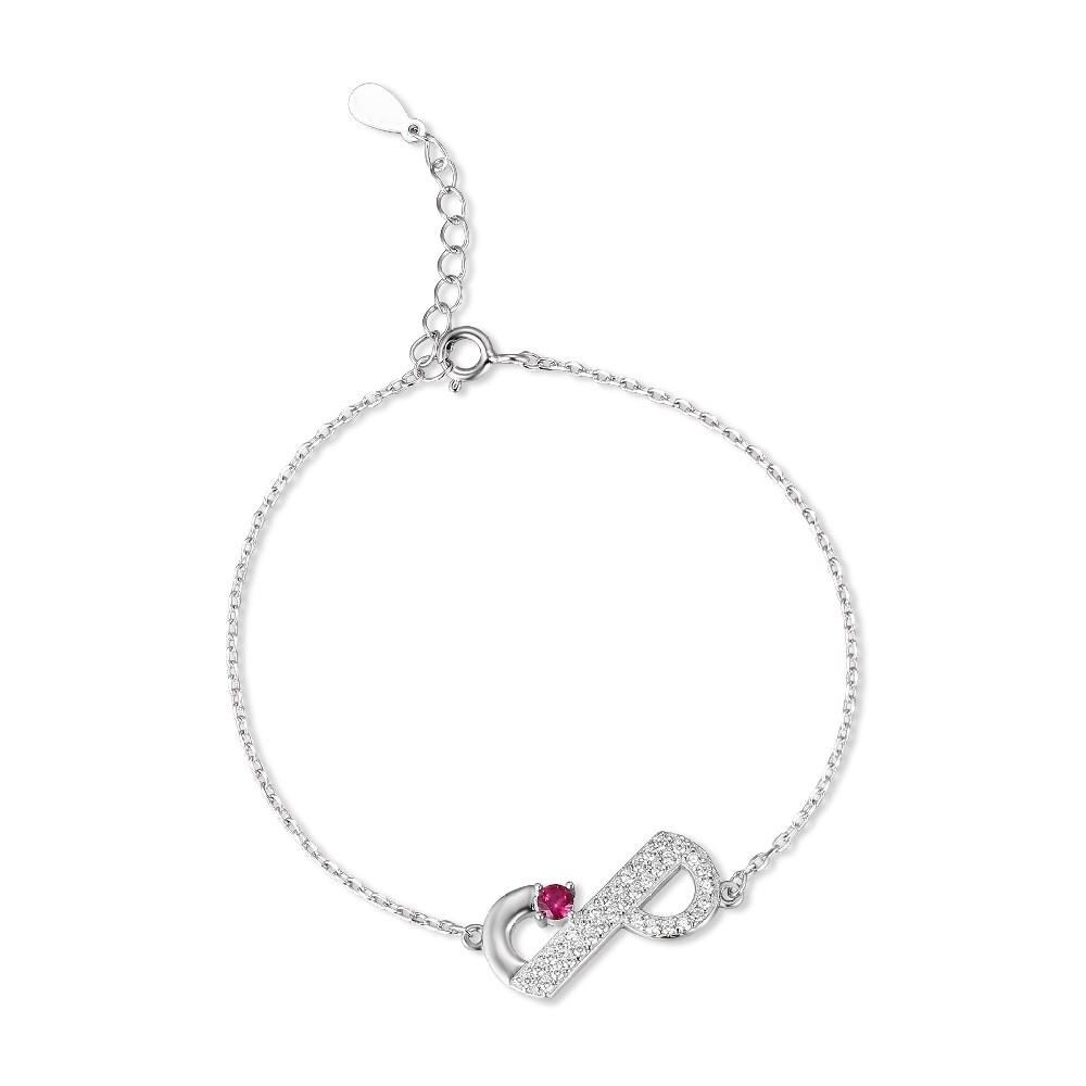 Fashion Jewelry Cubic Zircon Silver 925 Infinity Bracelet for Women FM022815H