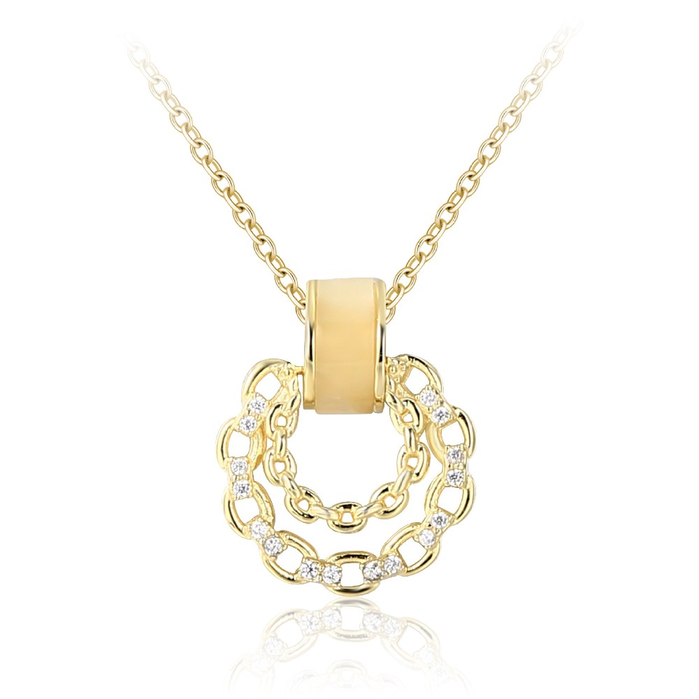 14k Gold Plated Cubic Zirconia S925 Necklace for Women FM022963N