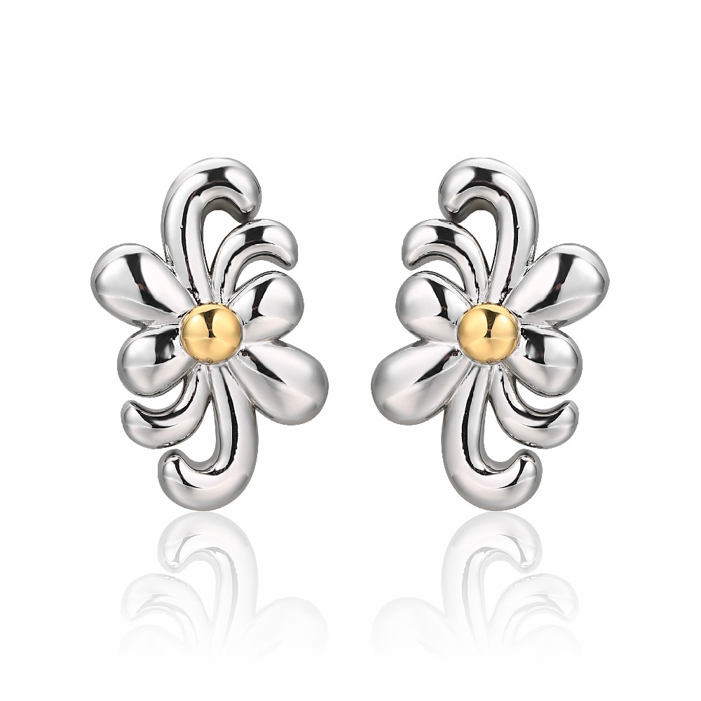 Fashion Sterling 925 Two-tone Plated Stud Earrings for Women FJ026847E