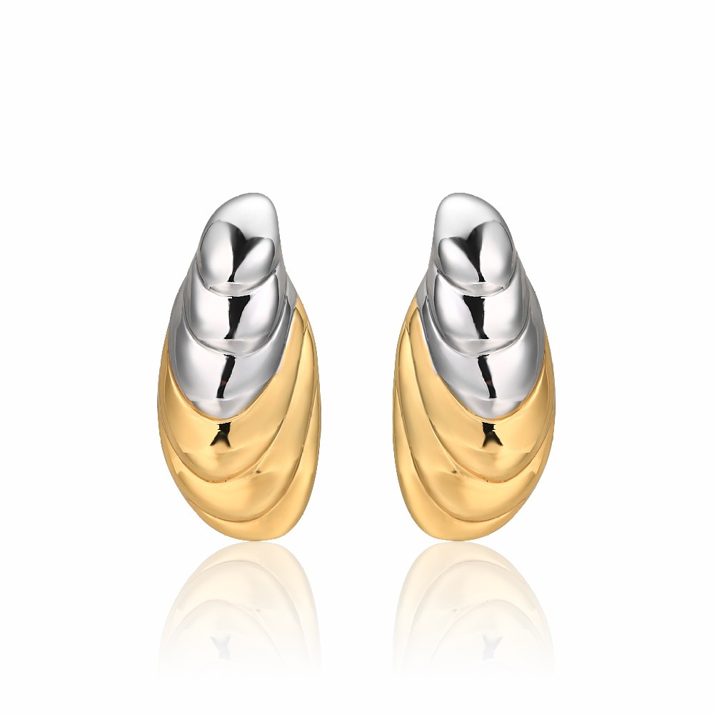 Chunky Minimalist Geometric Brass Stud Earrings for Women FJ026854E