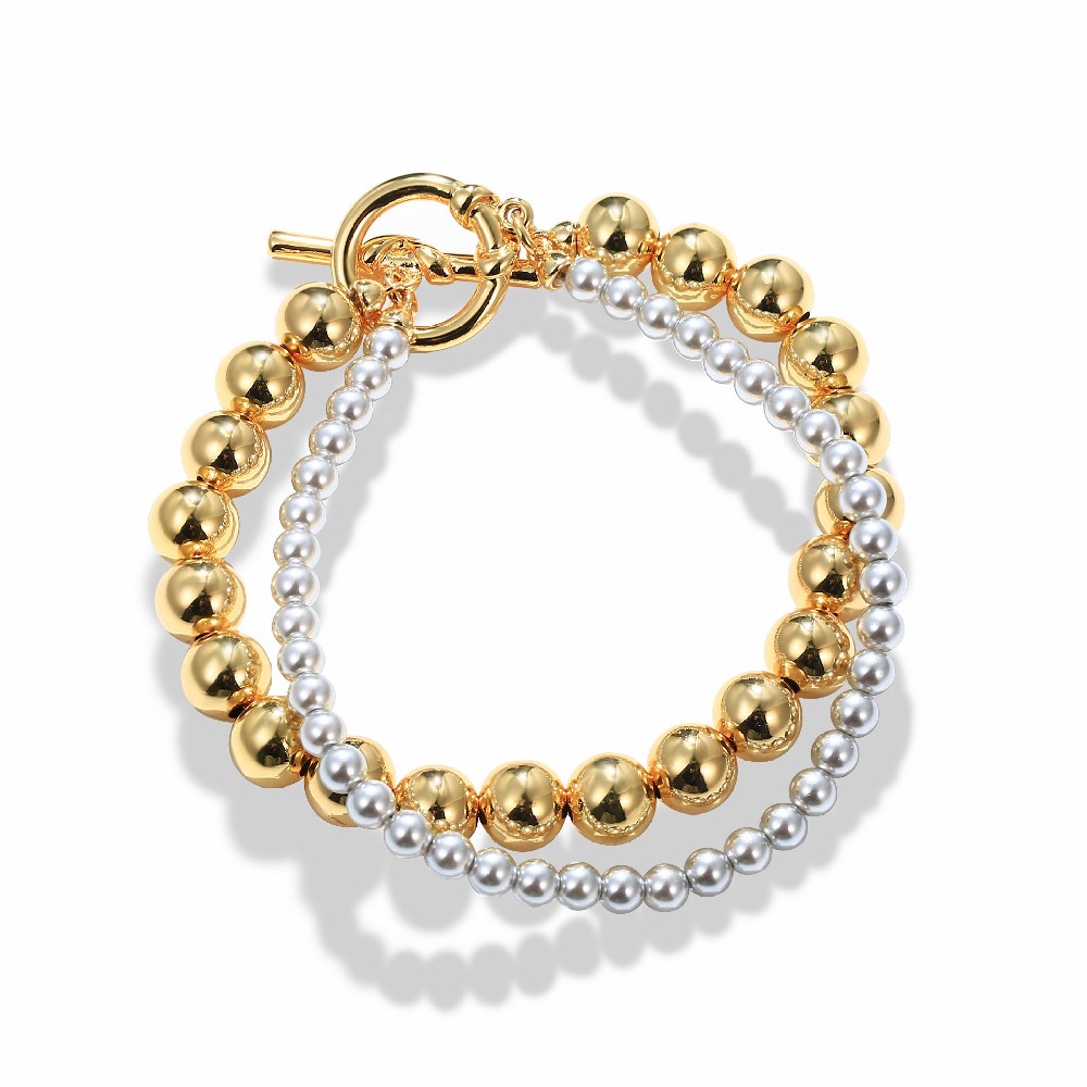 Fashion 8mm & 5mm Bead Multilayer Bracelet for Women FJ026870H