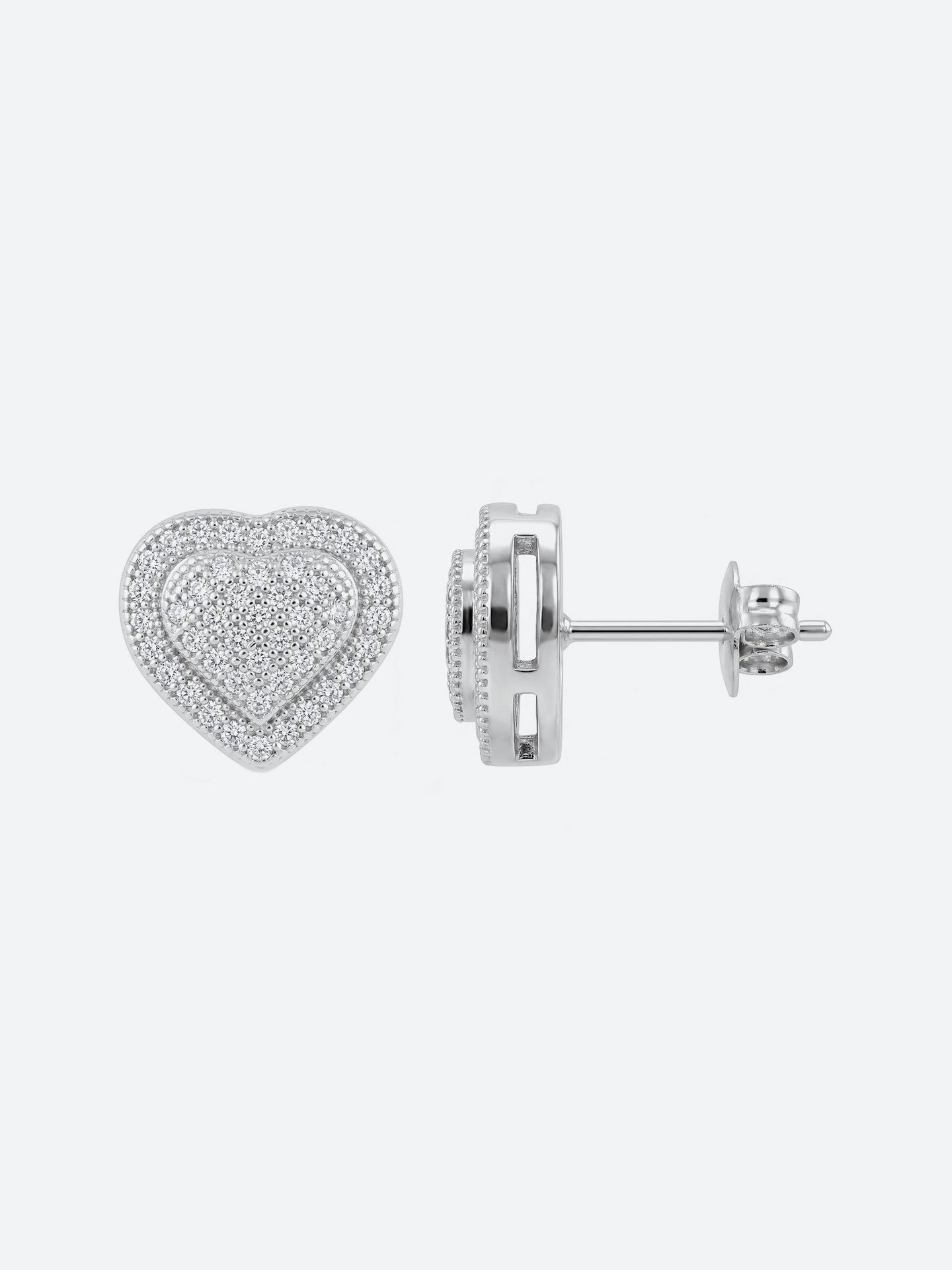 Heart-shaped layered earrings with gold plating - Image 4