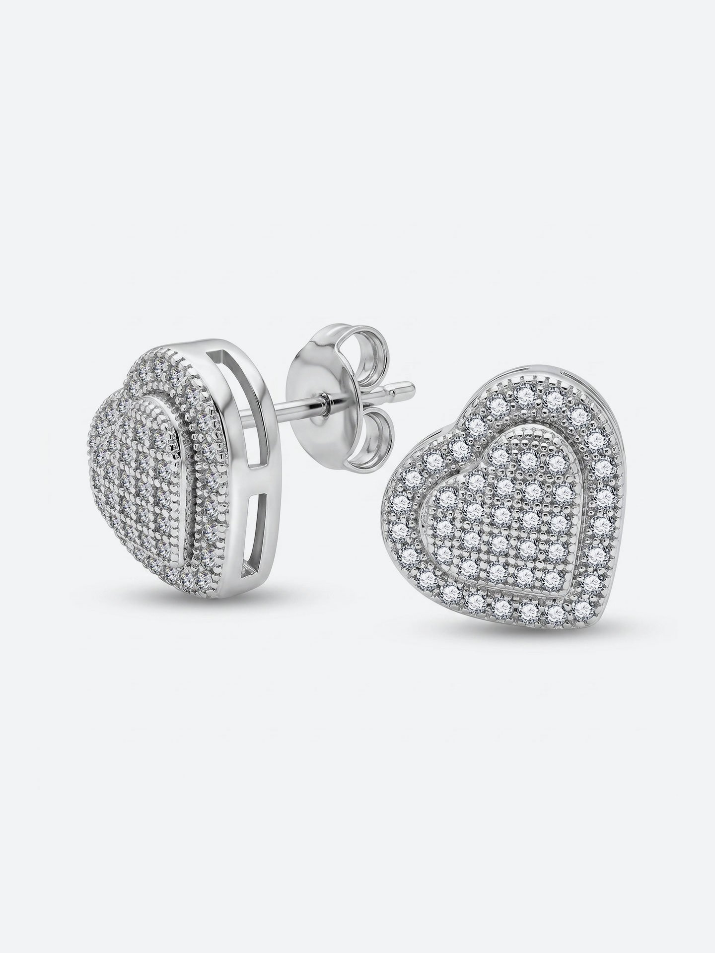 Heart-shaped layered earrings with gold plating - Image 3
