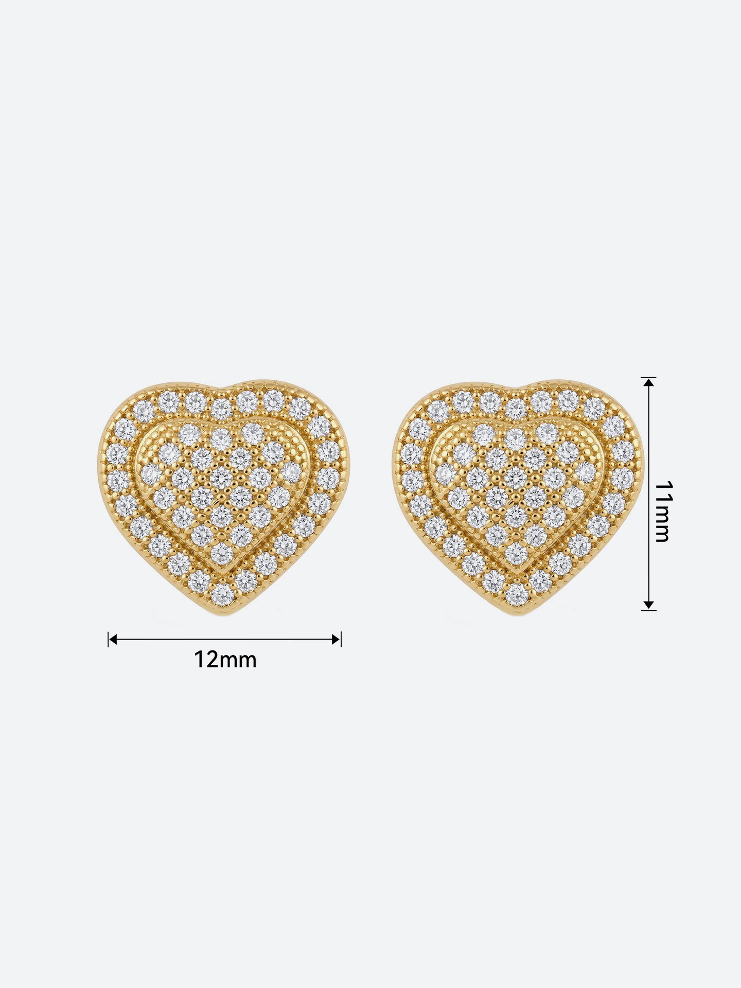 Heart-shaped layered earrings with gold plating - Image 5