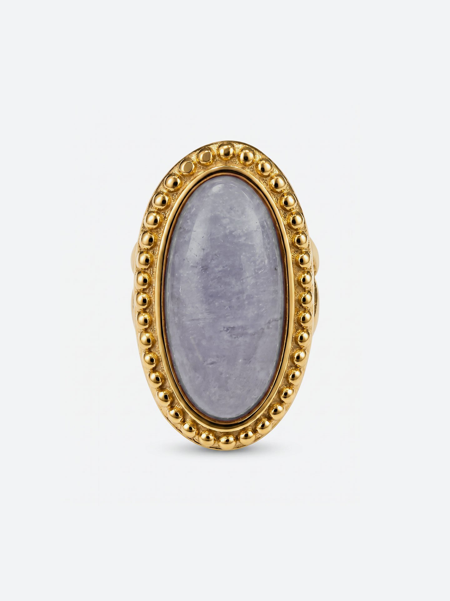 Minimalist 18K Gold Plated Synthetic Gemstone Ring - Image 2