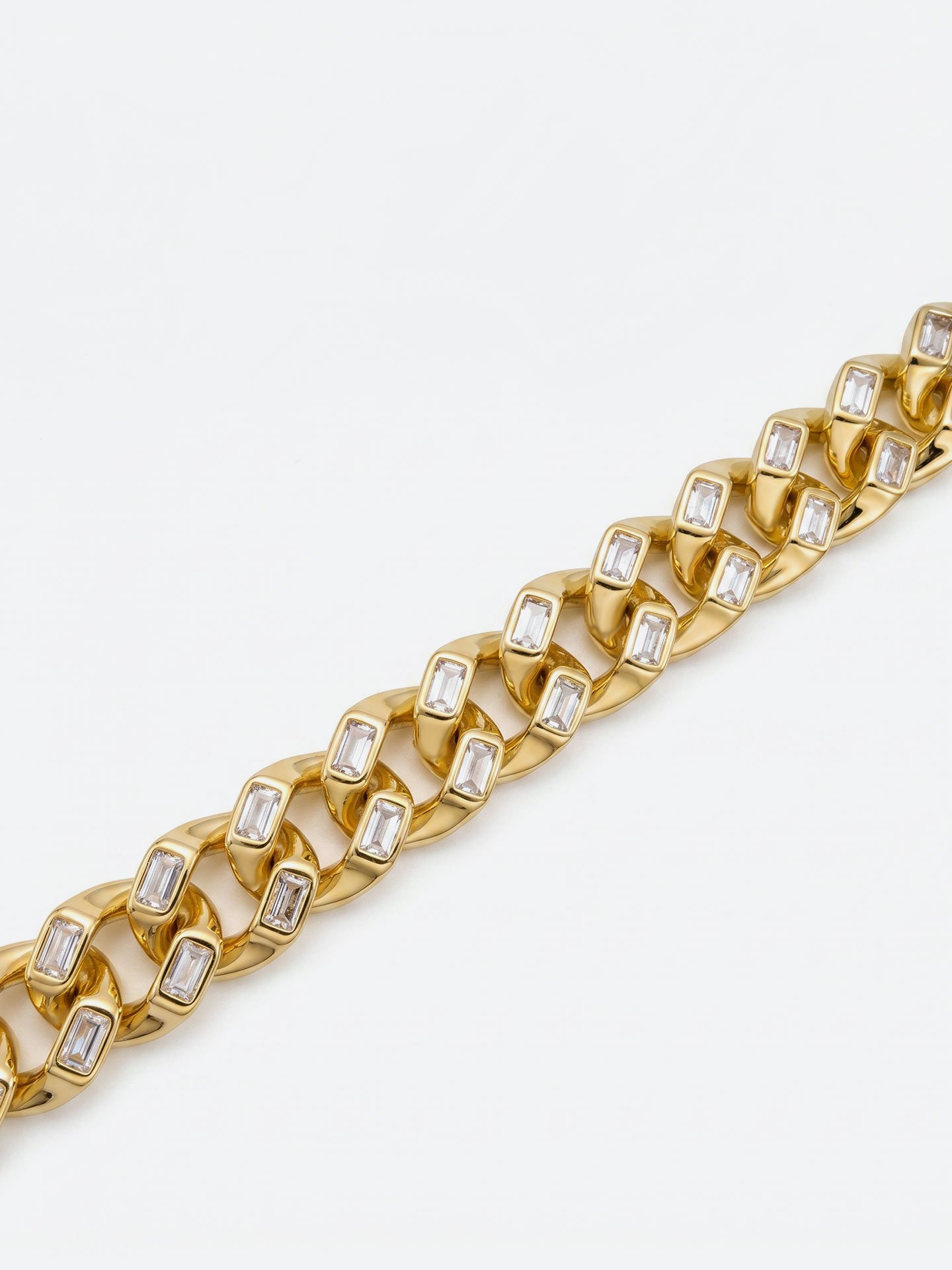 Men's Cuban chain square zircon 18K gold plated classic bracelet - Image 3