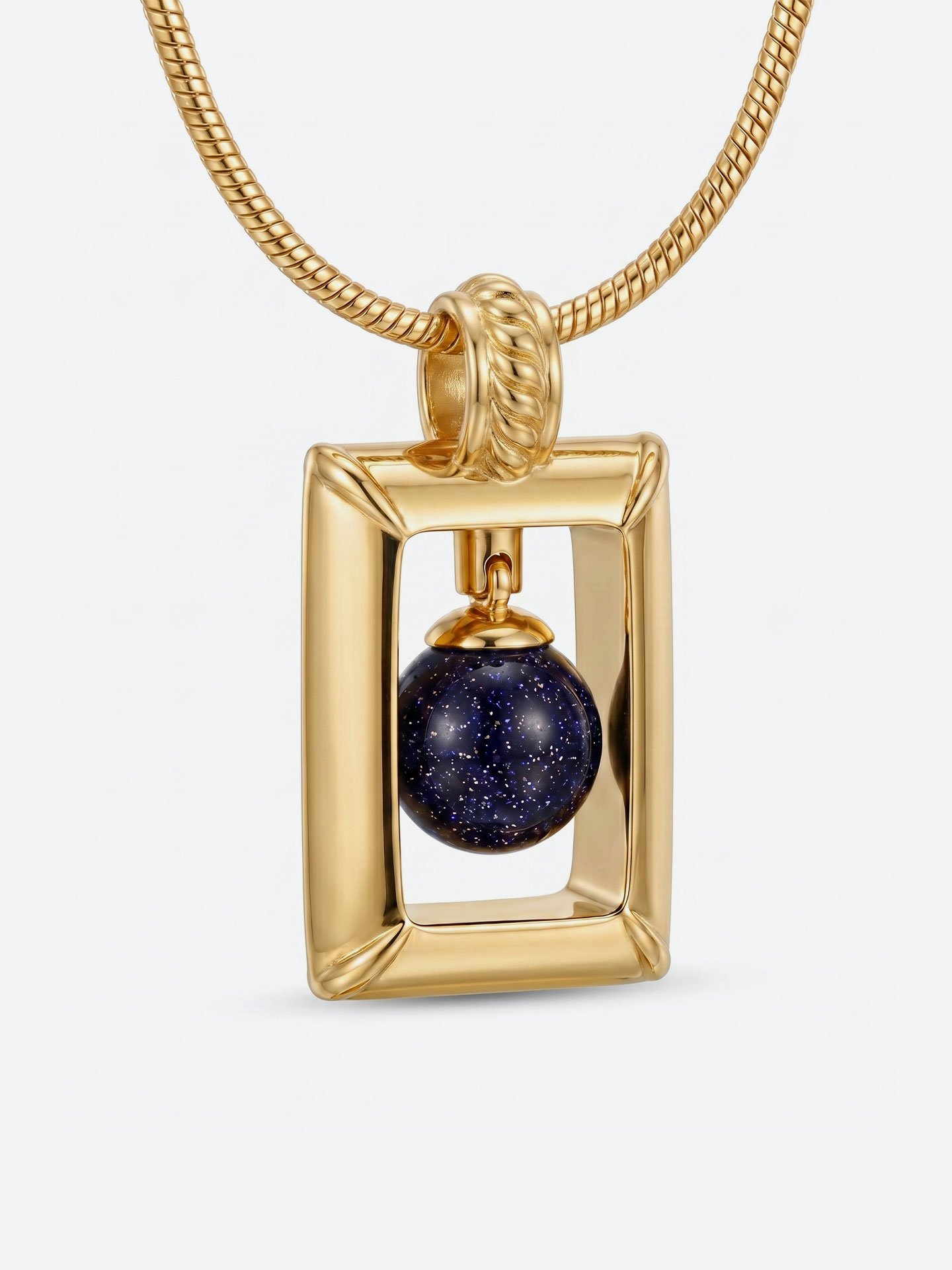 18K gold plated magnet detachable and replaceable gemstone necklace - Image 2