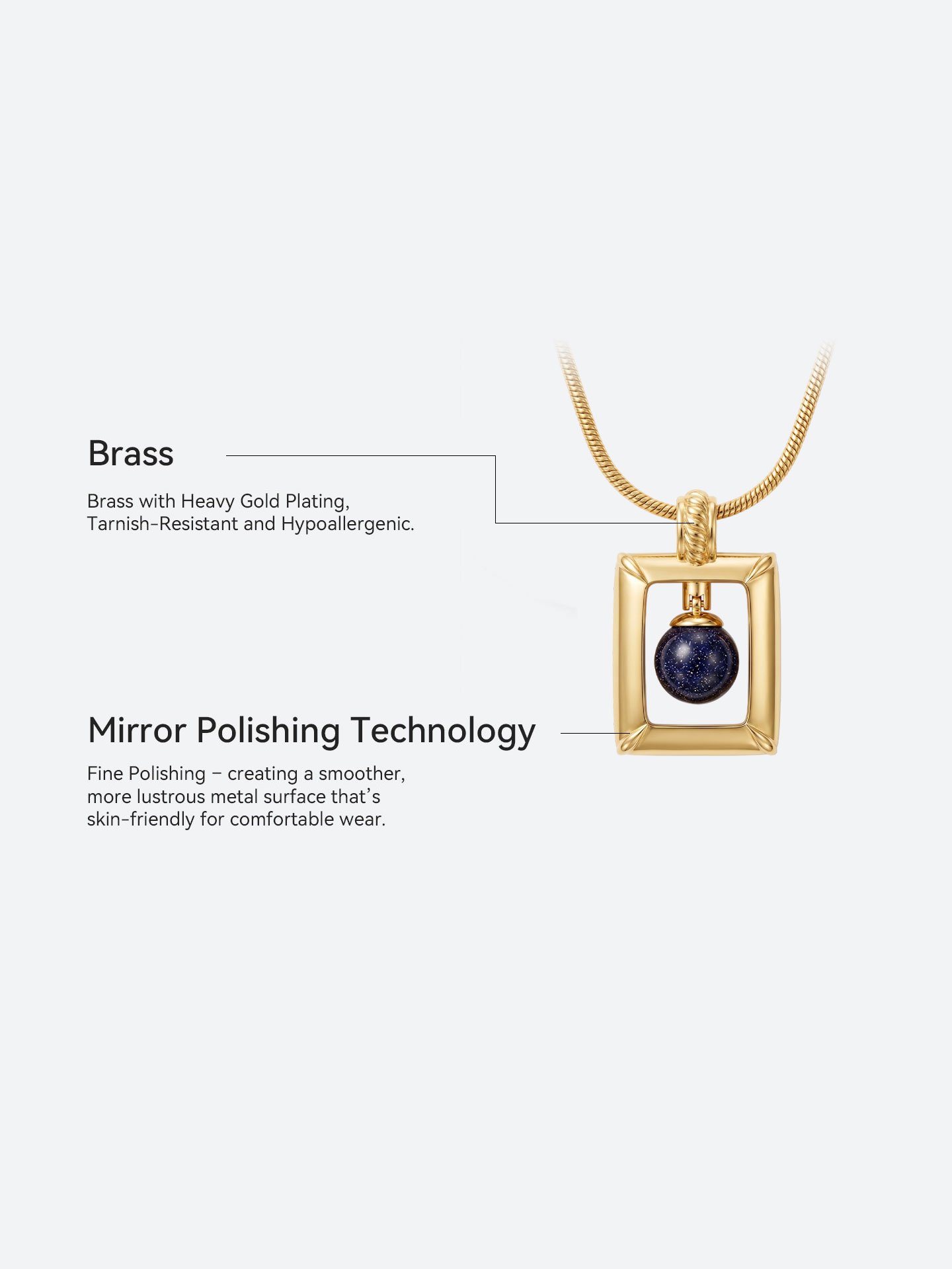 18K gold plated magnet detachable and replaceable gemstone necklace - Image 6