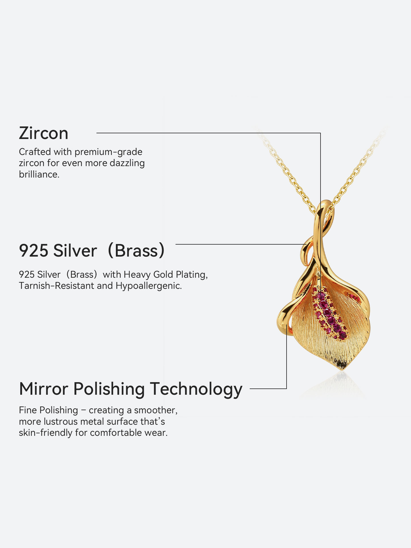 elegant 18k gold-plated necklace with flower design and pink bud gemstones - Image 5