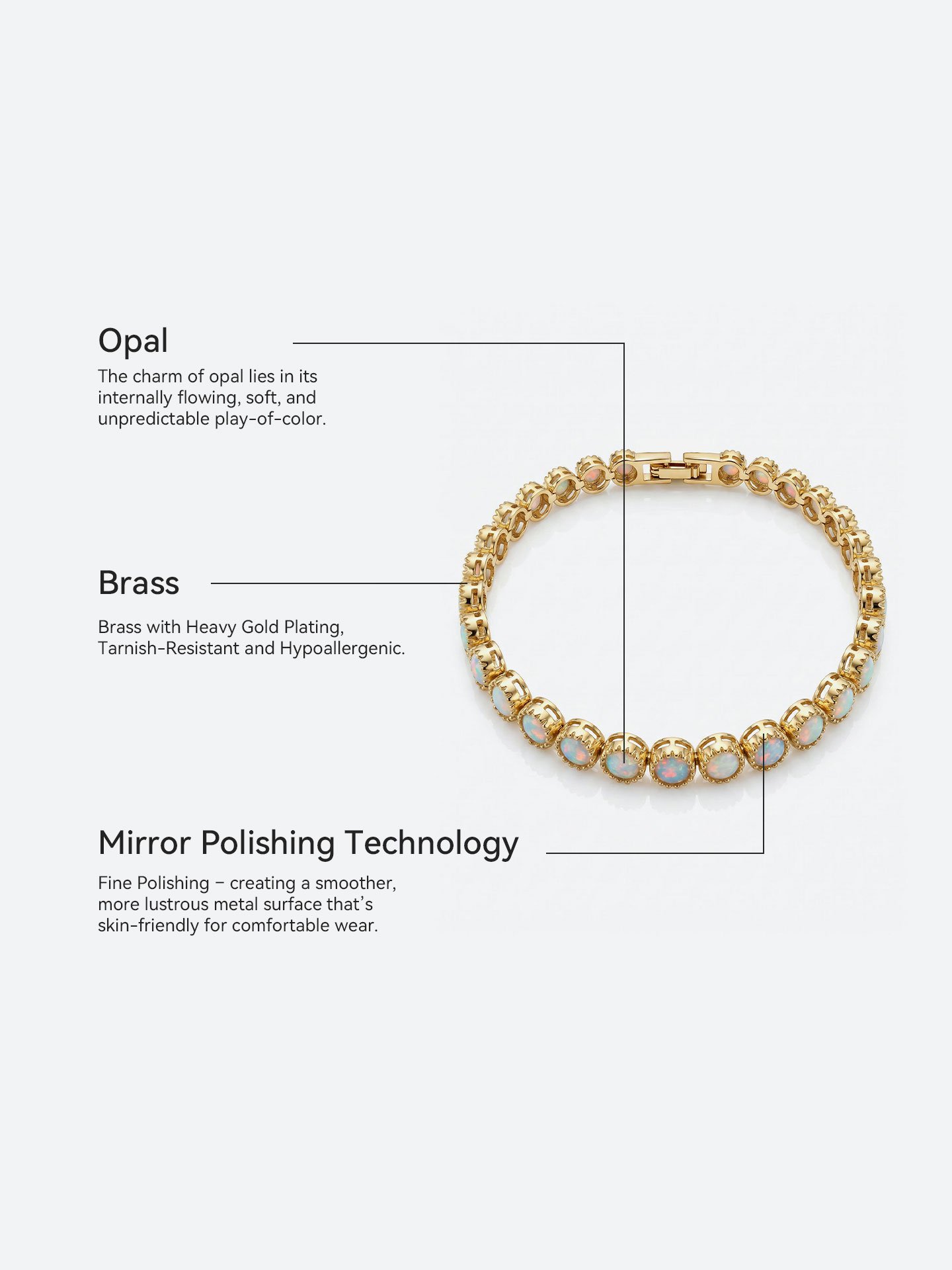 Elegant 18K Gold Plated Opal Bracelet for Women - Image 6