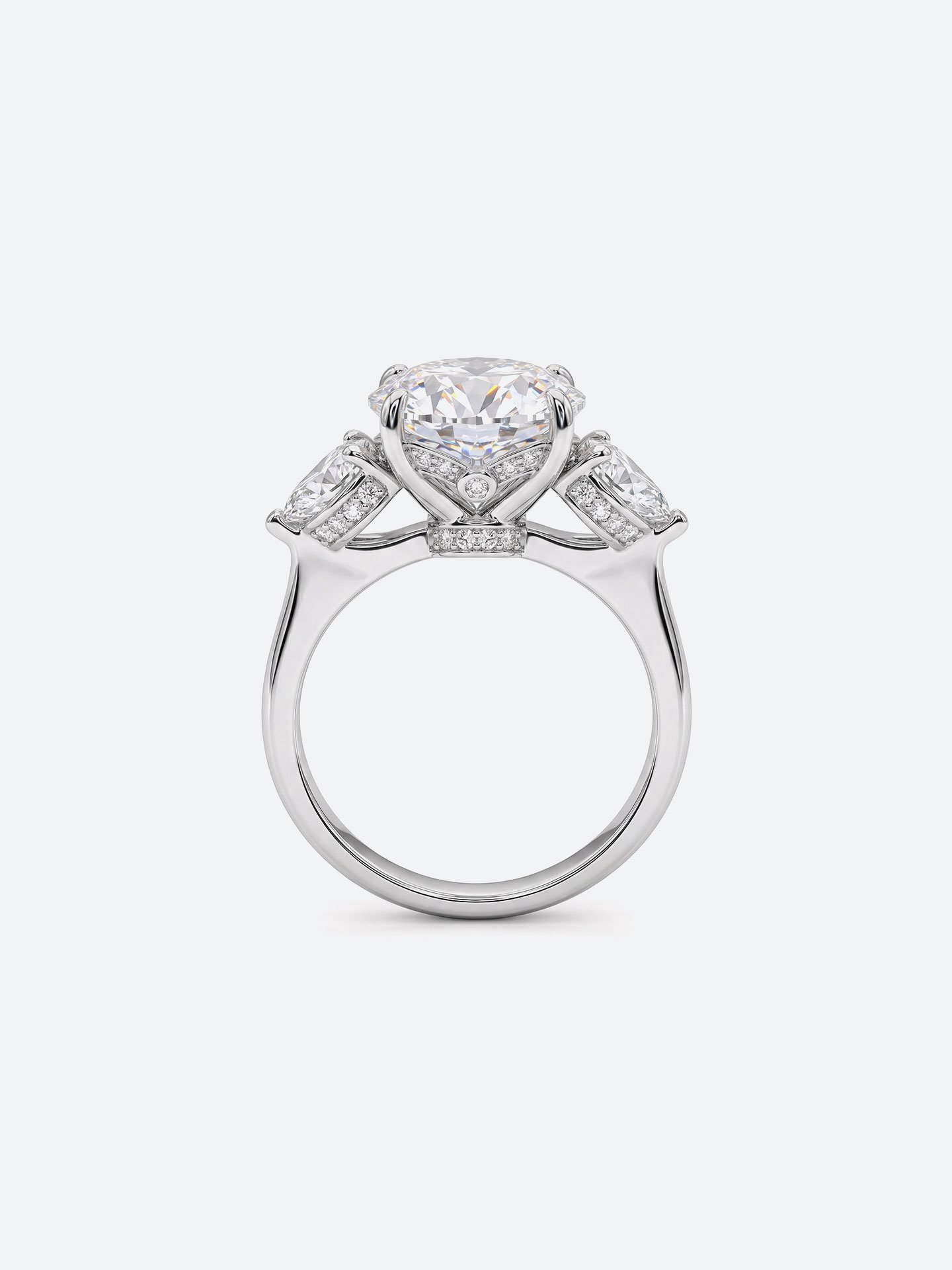 12×16mm Oval Moissanite Ring – Silver with White Gold Plating Luxury Statement for Women - Image 4