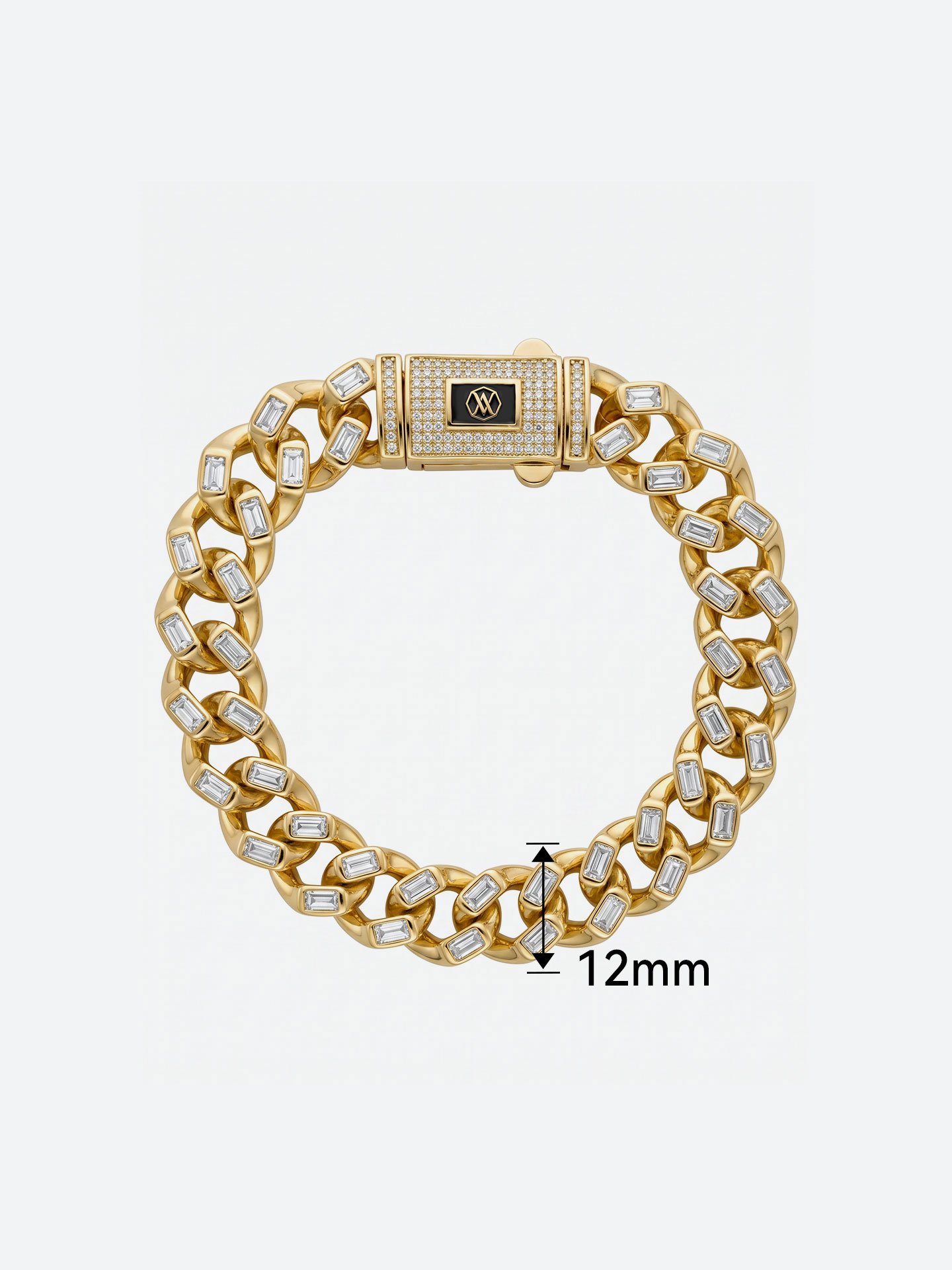 Men's Cuban chain square zircon 18K gold plated classic bracelet - Image 5