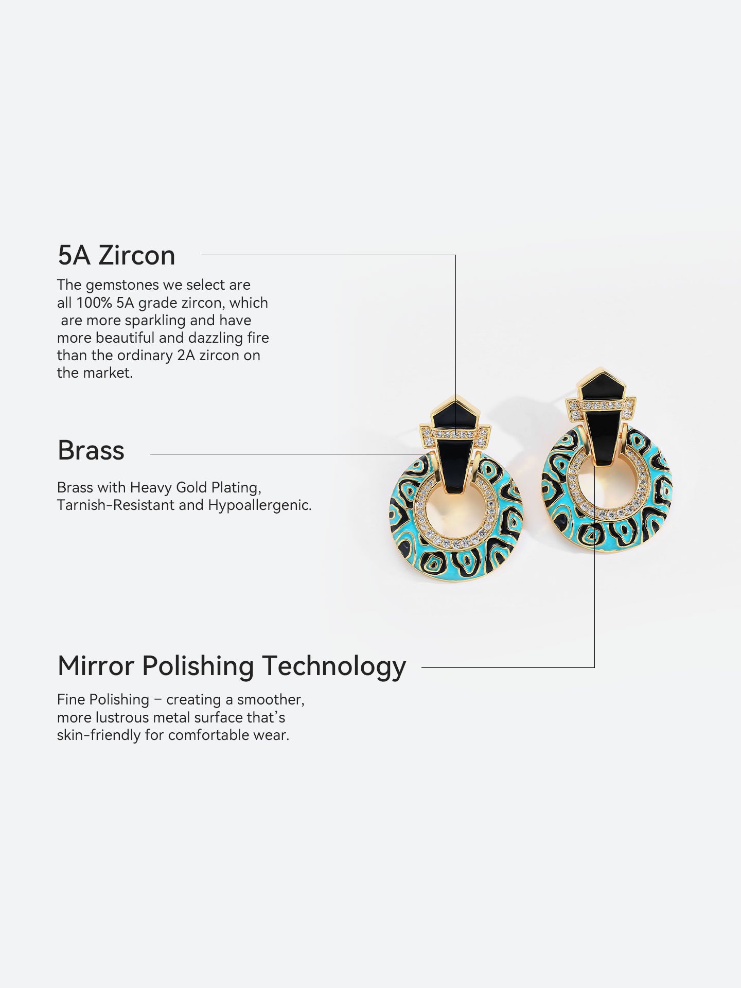 Luxury Vintage 18K Gold Plated Brass Oil Drip Custom Stud Earrings for Women with an Elegant Statement Design - Image 6