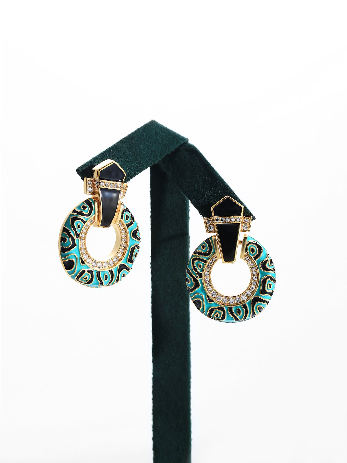 Luxury Vintage 18K Gold Plated Brass Oil Drip Custom Stud Earrings for Women with an Elegant Statement Design - Image 4